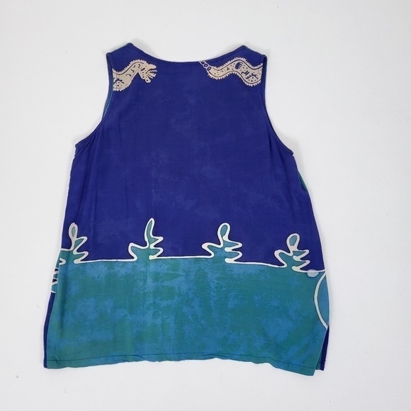 2 pc. Lounge set rayon turquoise pant set colour block straight leg - Picture 5 of 15